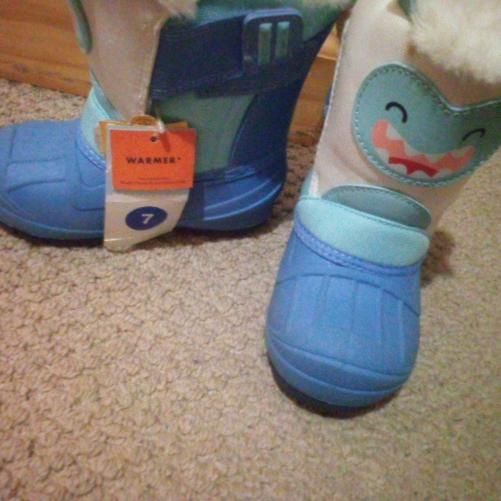 Cat & Jack Blue and White Kids Snow Boots